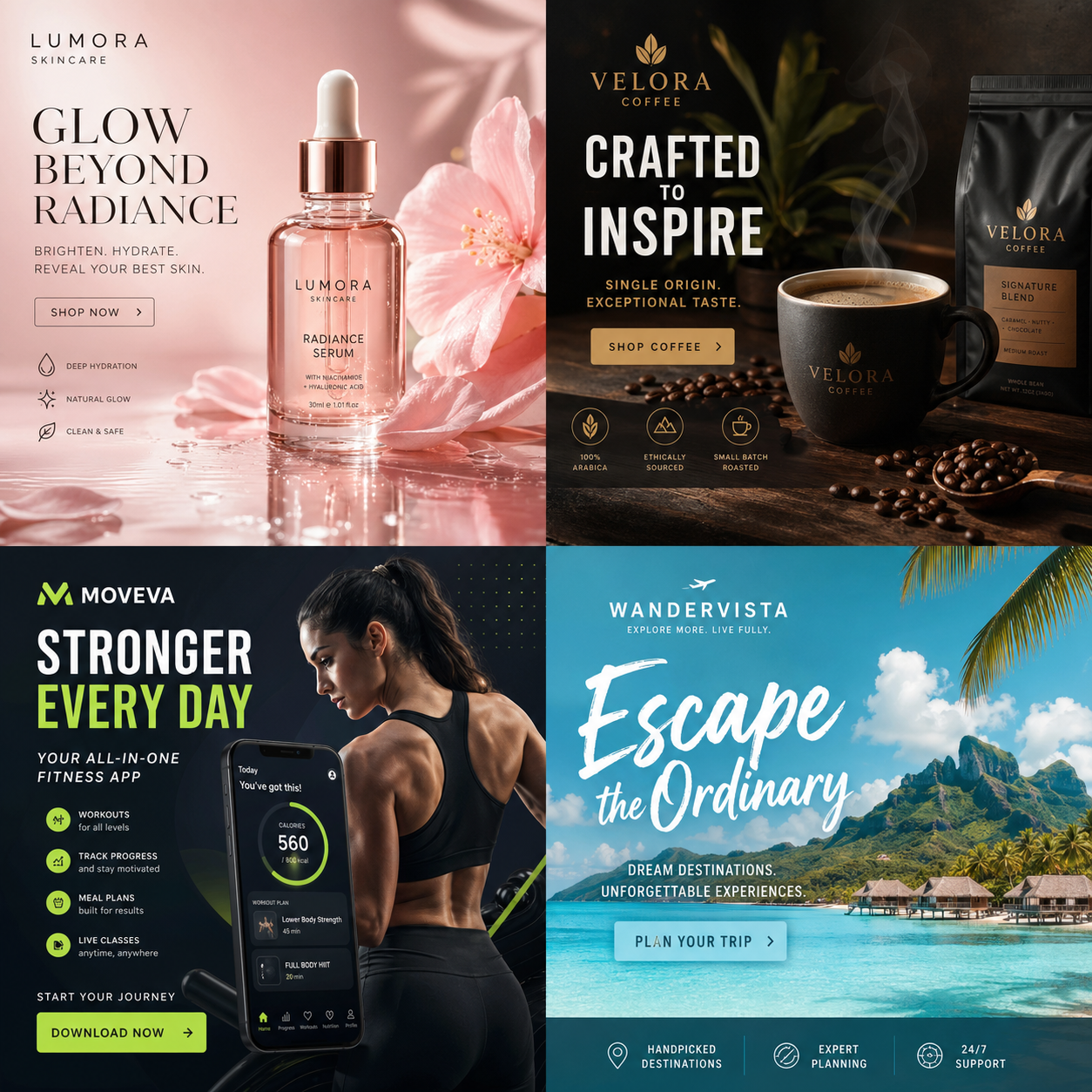 English online ad examples generated with GPT-Image-2